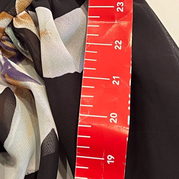 Va Va Voom sheer floral black art dress open back hi neck cape sleeve - Picture 14 of 16